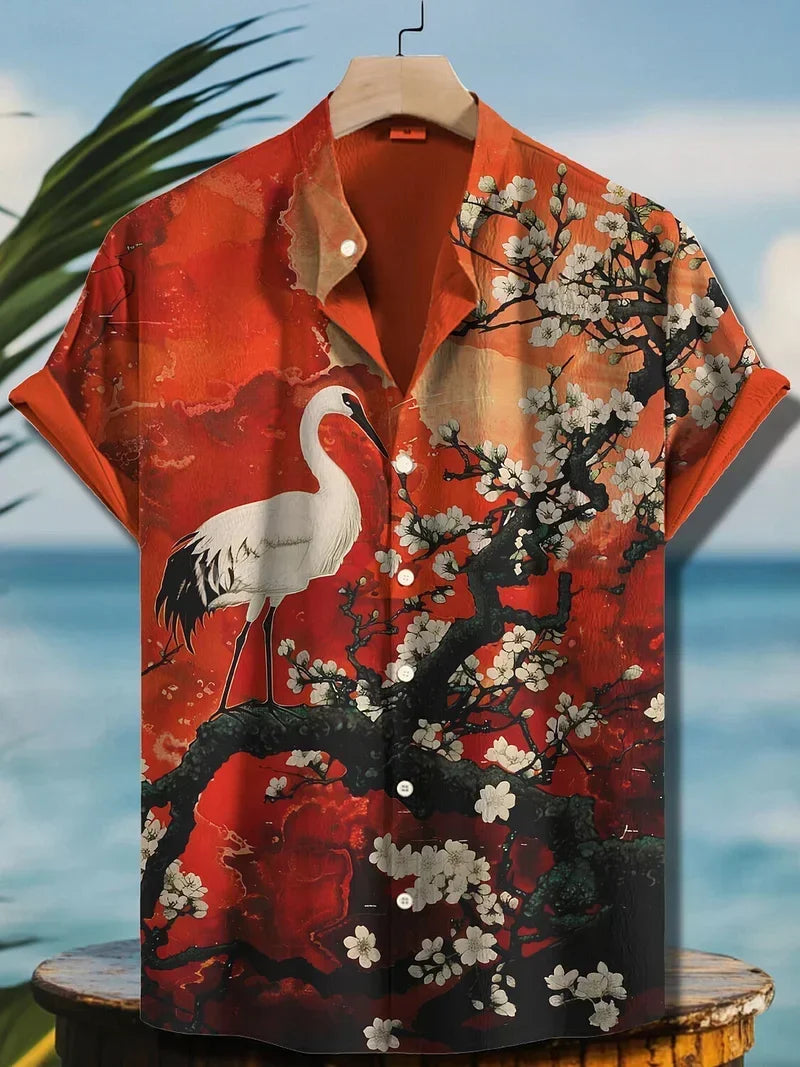Ulric - Camicia a bottoni con stampa costiera