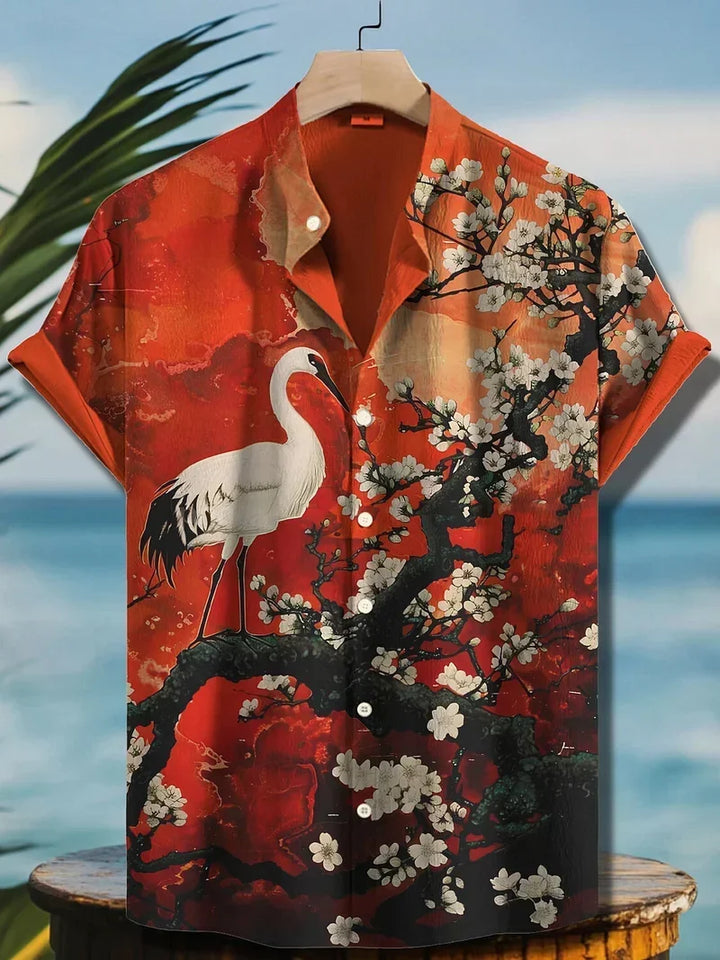 Ulric - Camicia a bottoni con stampa costiera