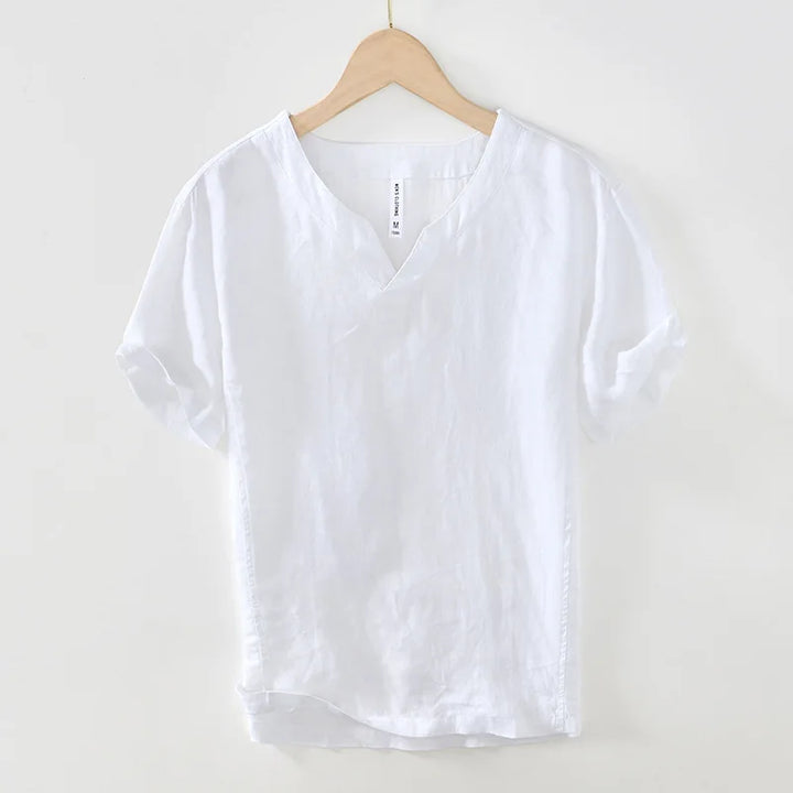 Hynara - Camicia leggera in lino con scollo a V