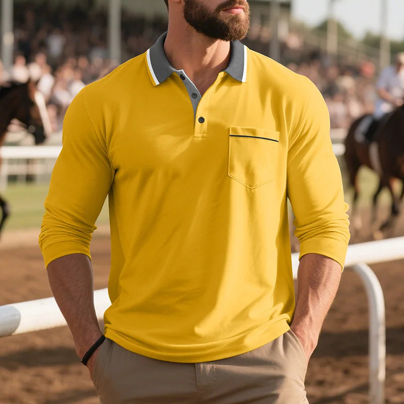 Balcombe - Polo a maniche lunghe effetto soft touch