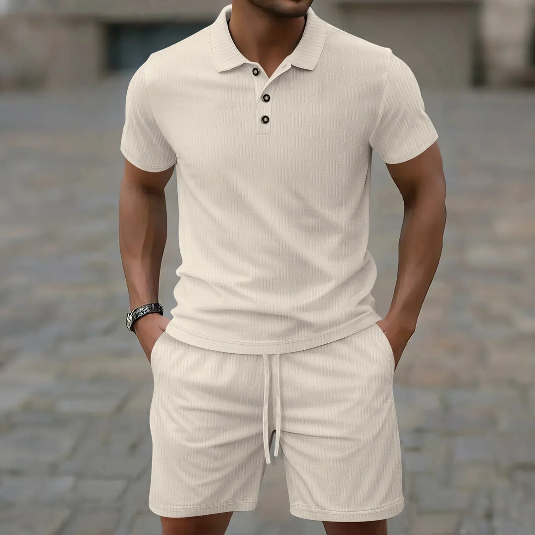 Pryce - Coordinato polo e shorts leggeri da uomo
