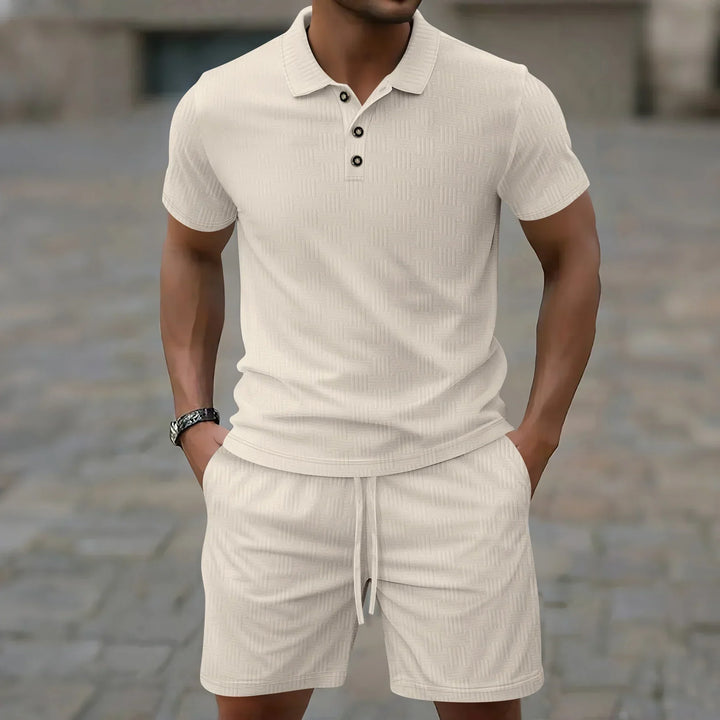 Pryce - Coordinato polo e shorts leggeri da uomo