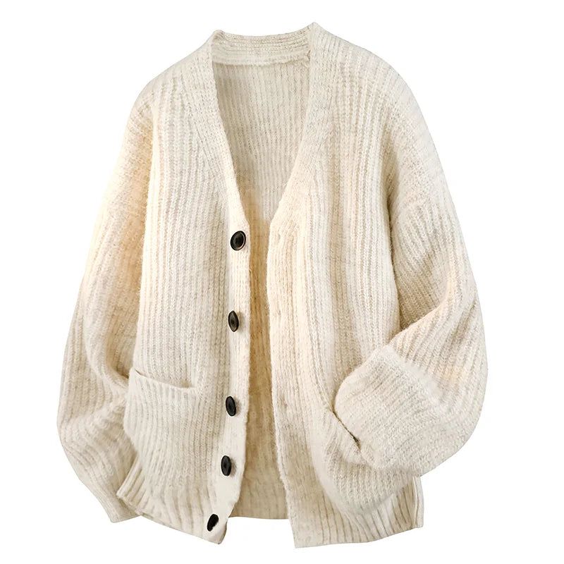 Galienne - Cardigan oversize con scollo a V e morbido al tatto