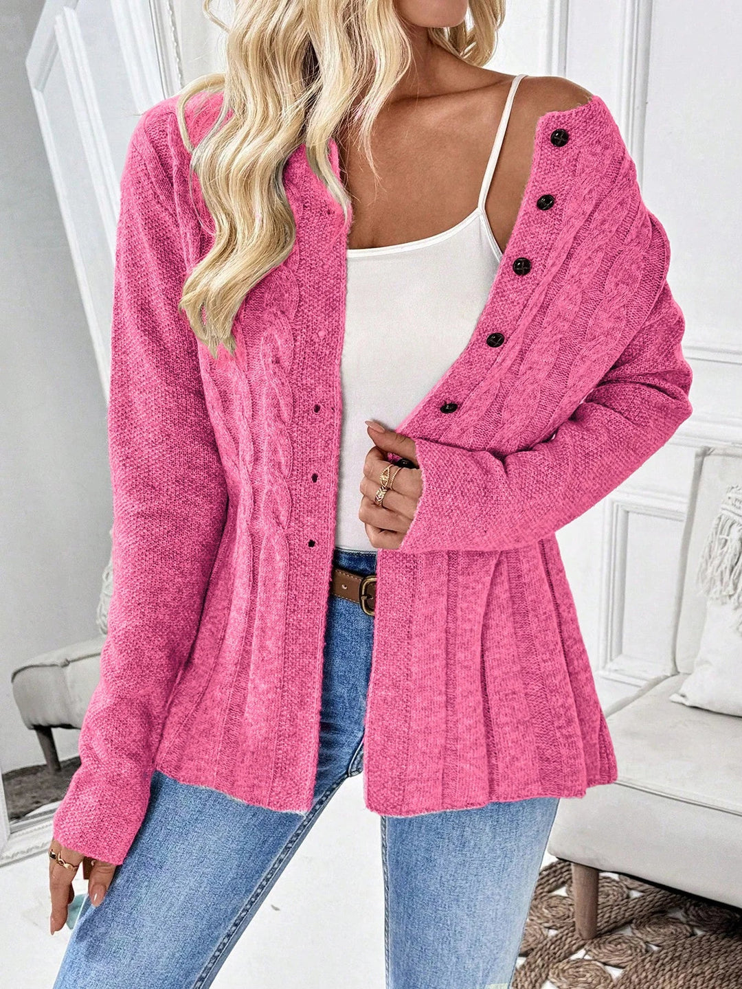 Zarela - Cardigan premium in maglia traforata
