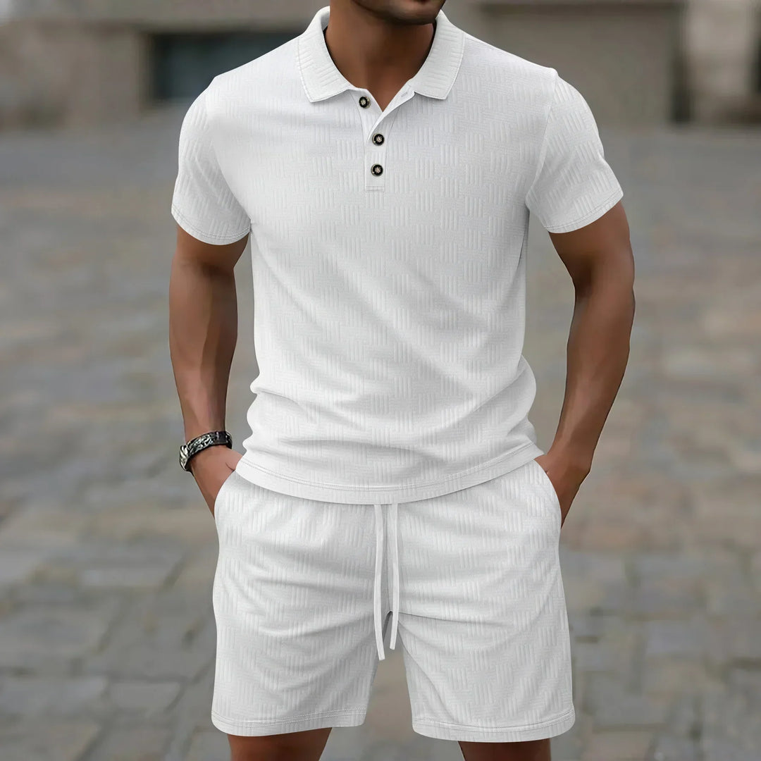 Pryce - Coordinato polo e shorts leggeri da uomo