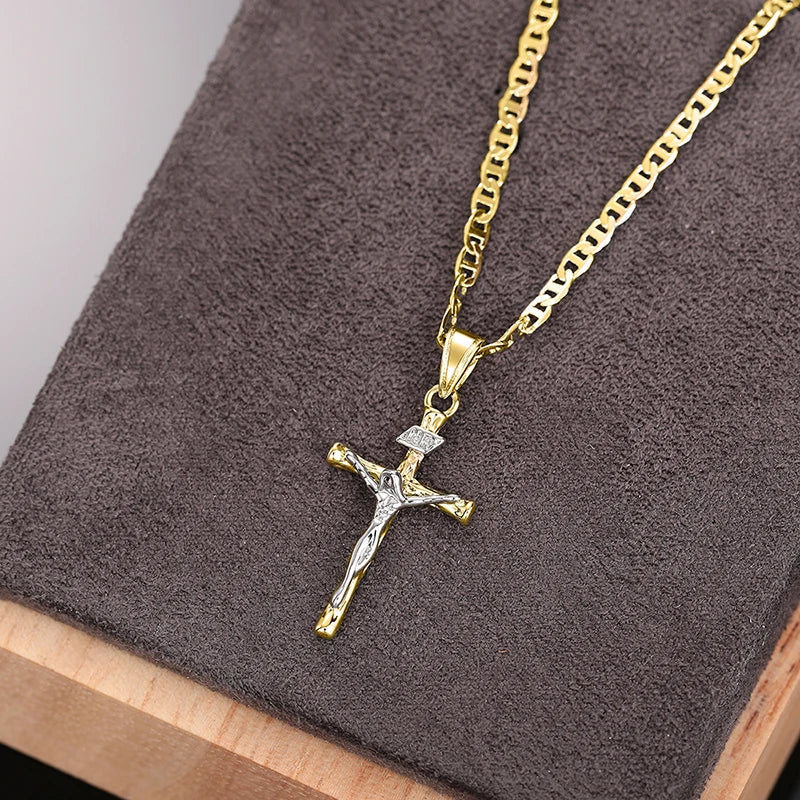 Bayford - Collana con pendente a croce scintillante