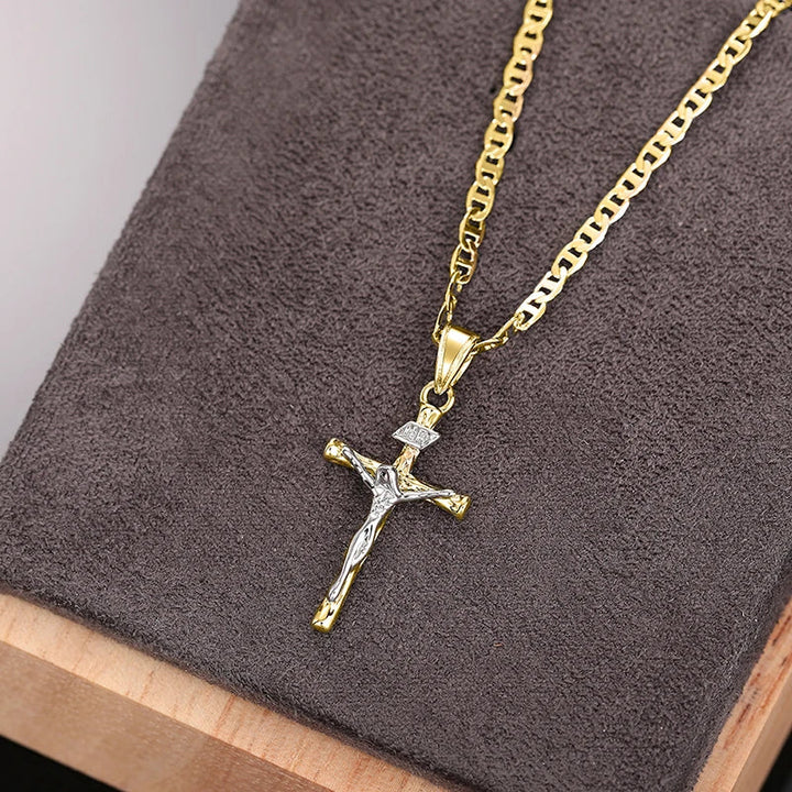 Bayford - Collana con pendente a croce scintillante