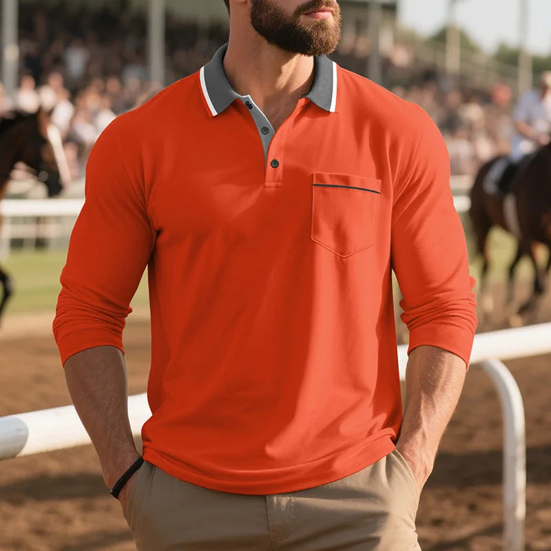 Balcombe - Polo a maniche lunghe effetto soft touch