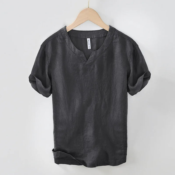 Hynara - Camicia leggera in lino con scollo a V