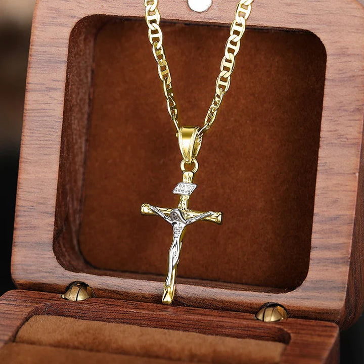 Bayford - Collana con pendente a croce scintillante