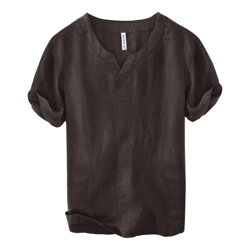 Hynara - Camicia leggera in lino con scollo a V