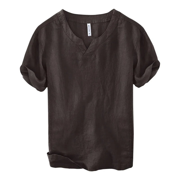 Hynara - Camicia leggera in lino con scollo a V