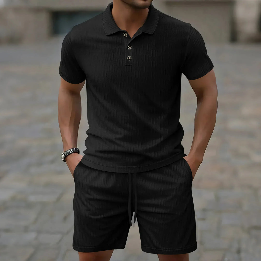 Pryce - Coordinato polo e shorts leggeri da uomo