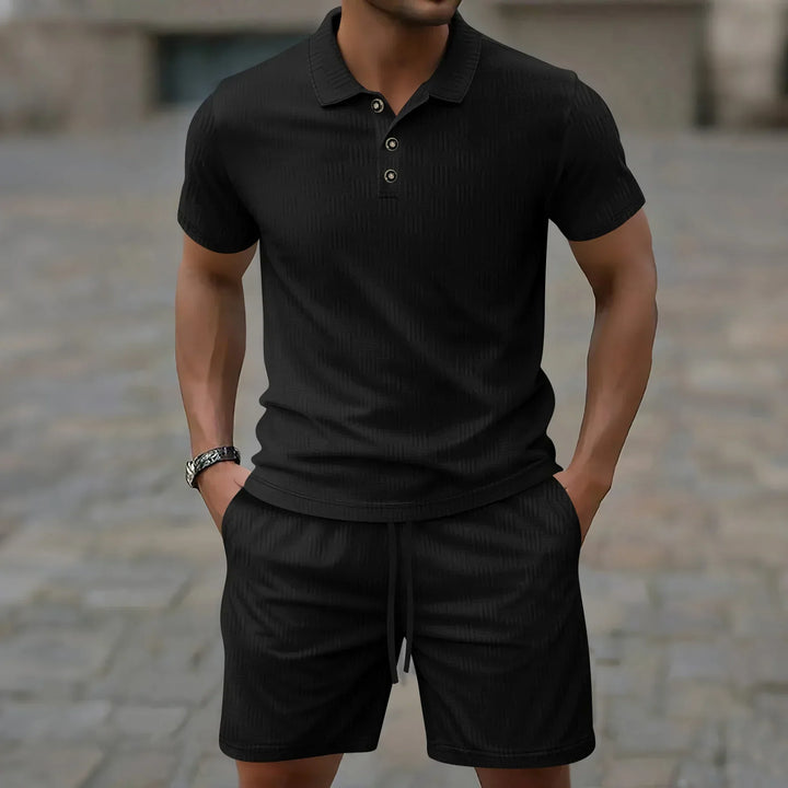 Pryce - Coordinato polo e shorts leggeri da uomo