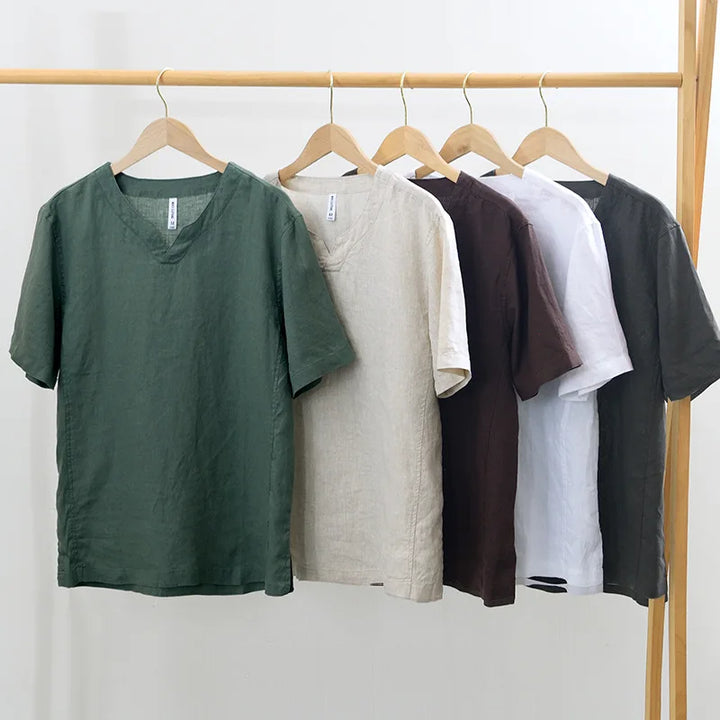 Hynara - Camicia leggera in lino con scollo a V
