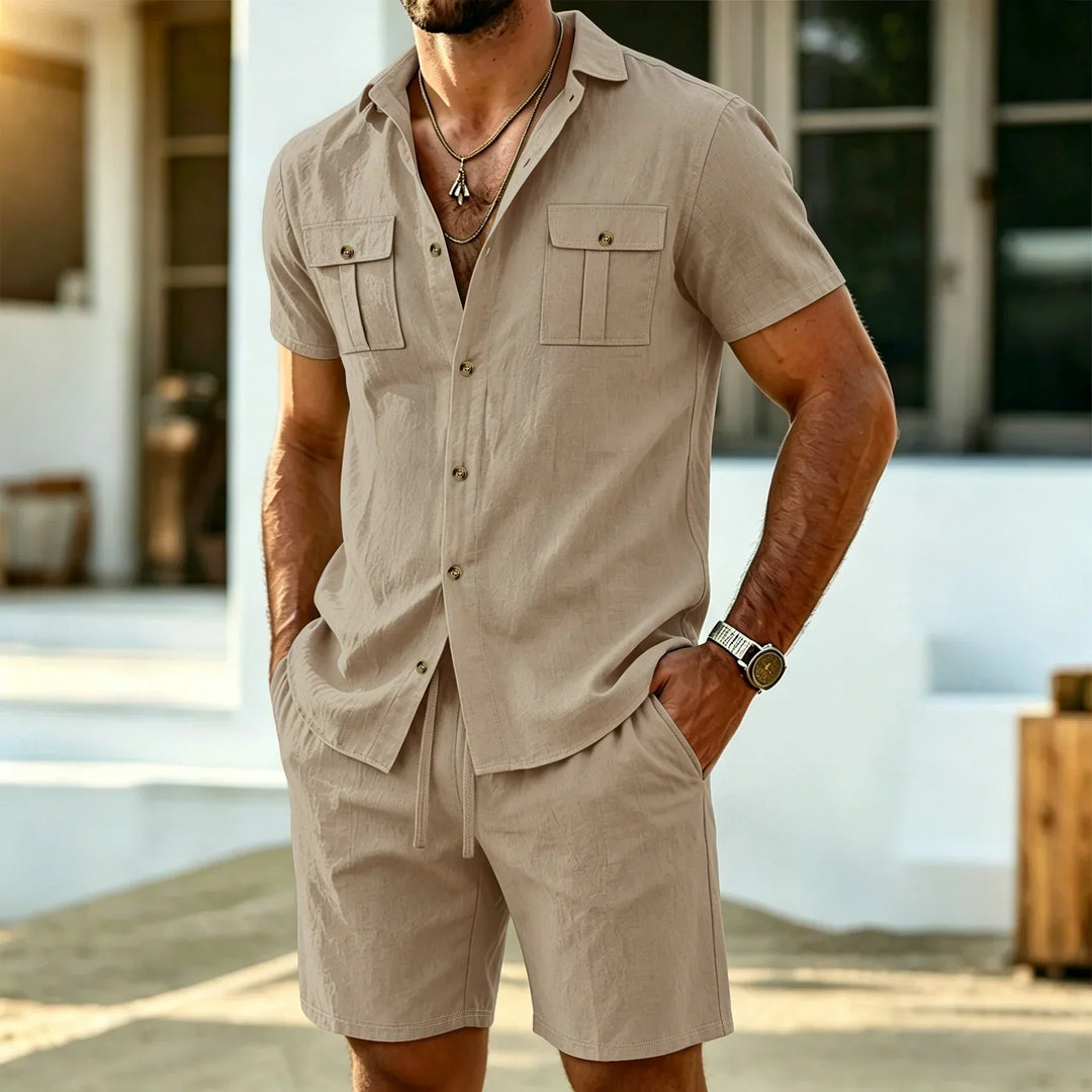 Baird - Coordinato camicia e shorts in lino