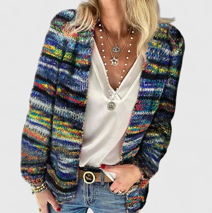 Jarina - Cardigan in maglia a fantasia