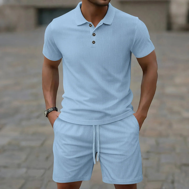 Pryce - Coordinato polo e shorts leggeri da uomo