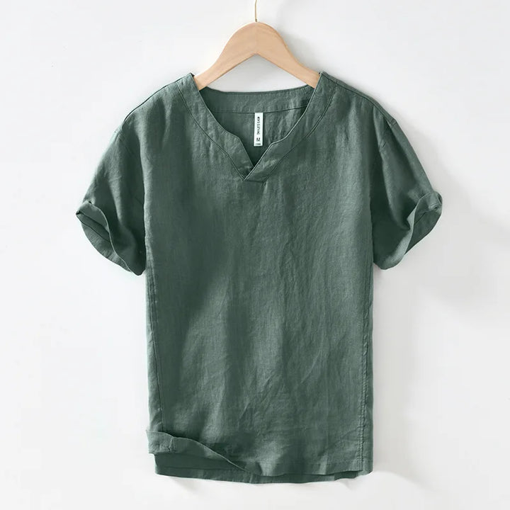 Hynara - Camicia leggera in lino con scollo a V