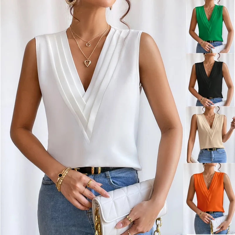 Karinae - Blusa senza maniche dal tocco morbido