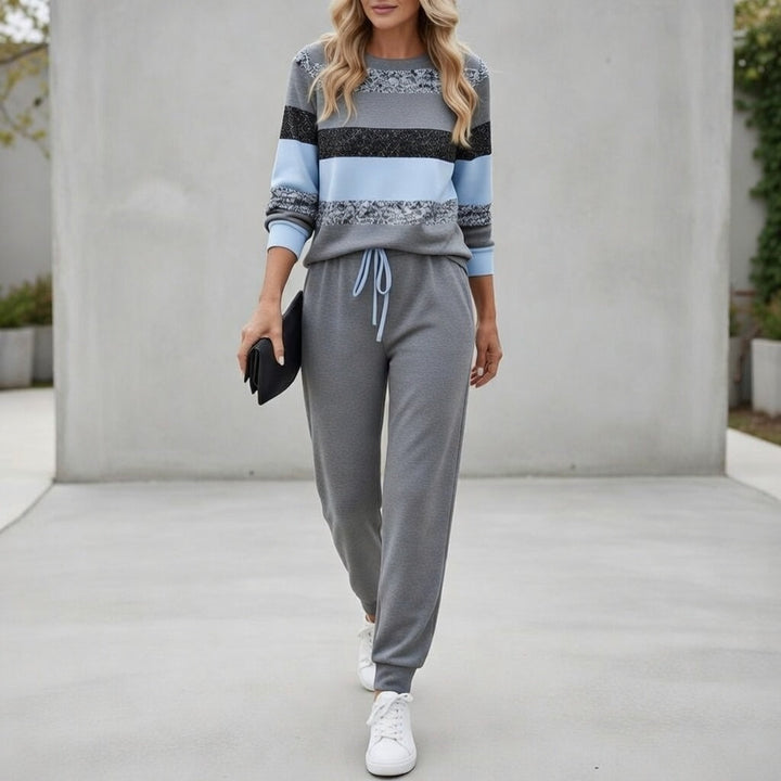 Fabiola - Completo loungewear a righe morbido al tatto