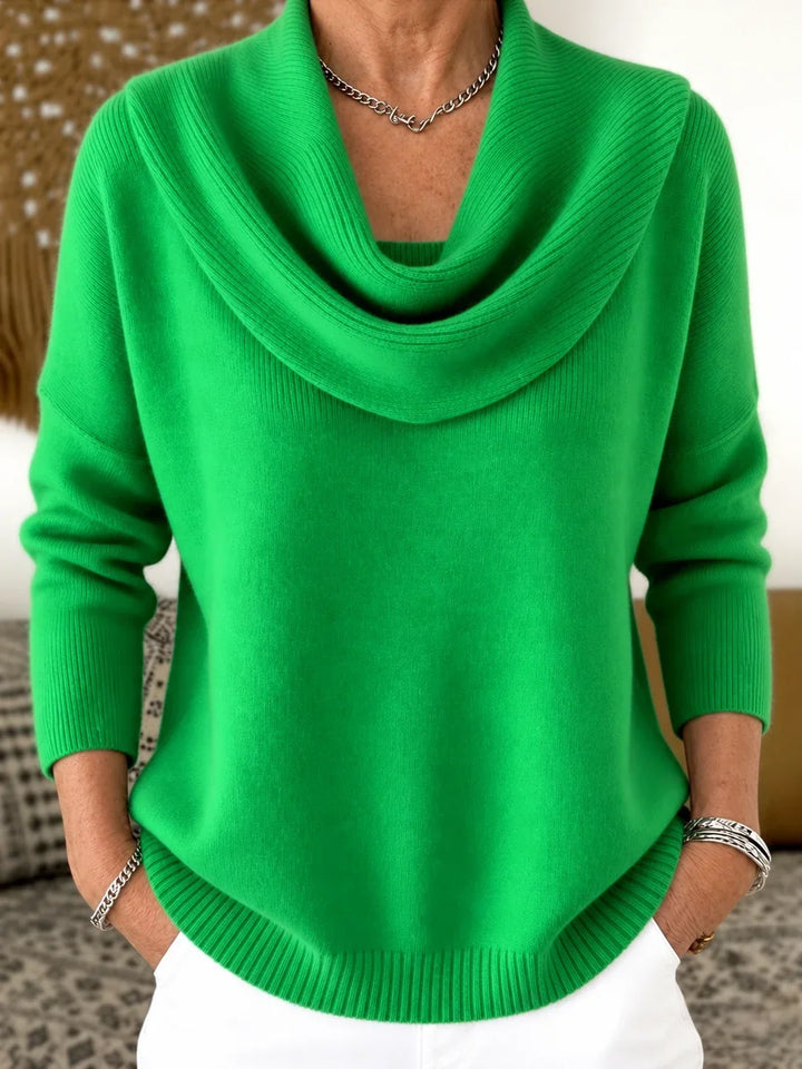 Esti - Maglione con collo ad anello drappeggiato e al tatto morbido