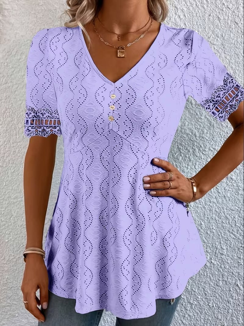 Meridia - Blusa con scollo a V dal tocco morbido