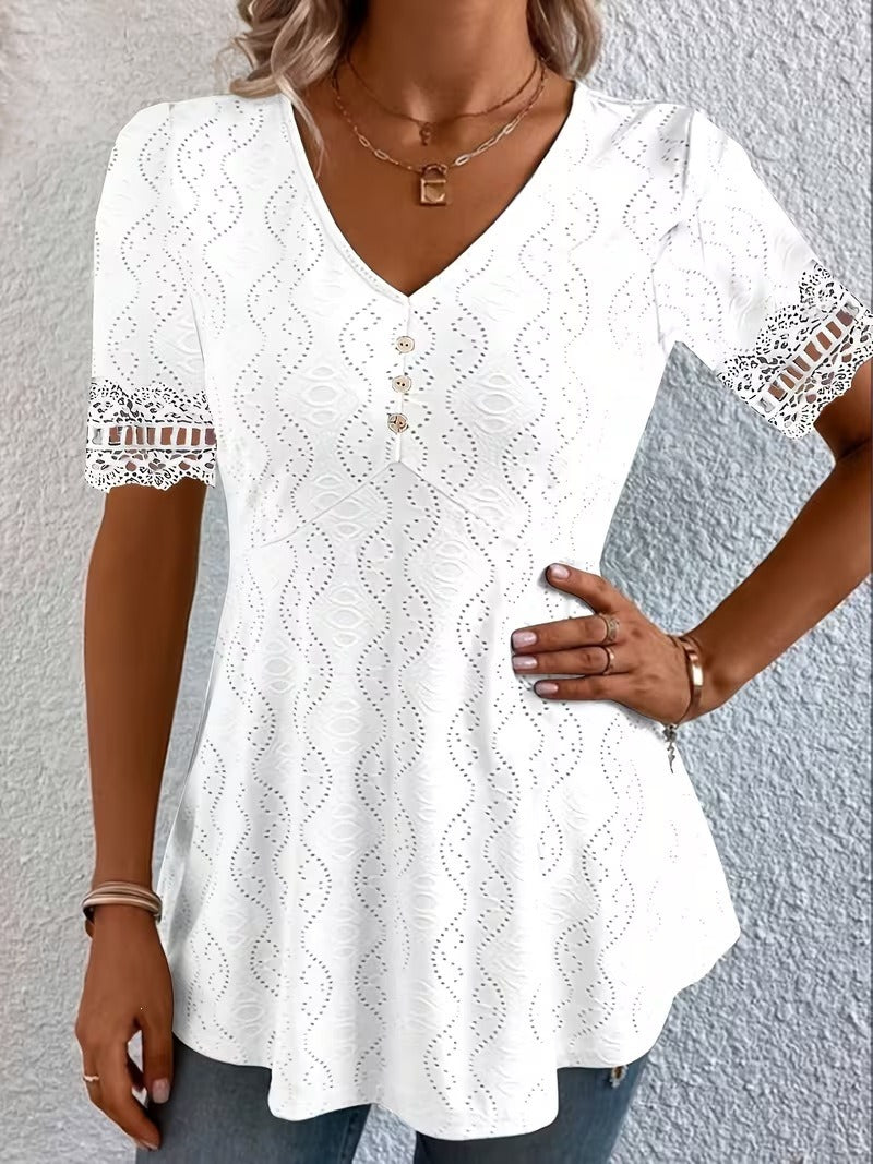 Meridia - Blusa con scollo a V dal tocco morbido