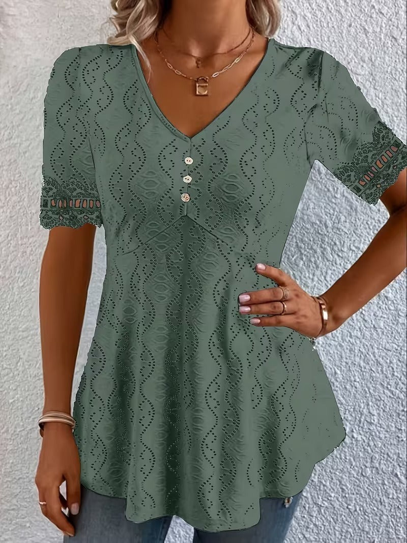 Meridia - Blusa con scollo a V dal tocco morbido