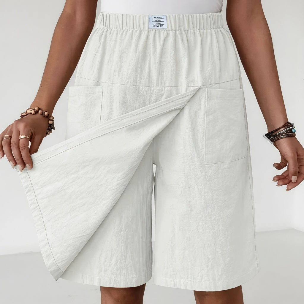 Fiorisse - Gonna-pantaloncino premium con pannello anteriore avvolgente
