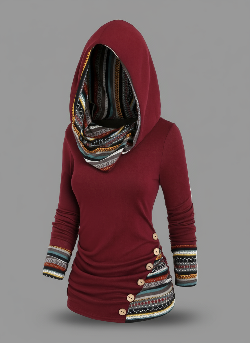 Amilene - Pullover con Cappuccio Stile Casual