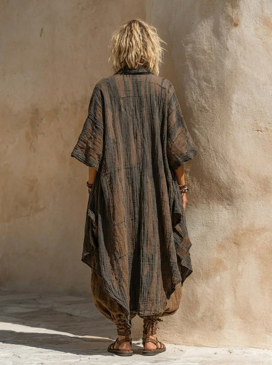 Aveline - Coordinato loungewear in lino traspirante, 3 pezzi