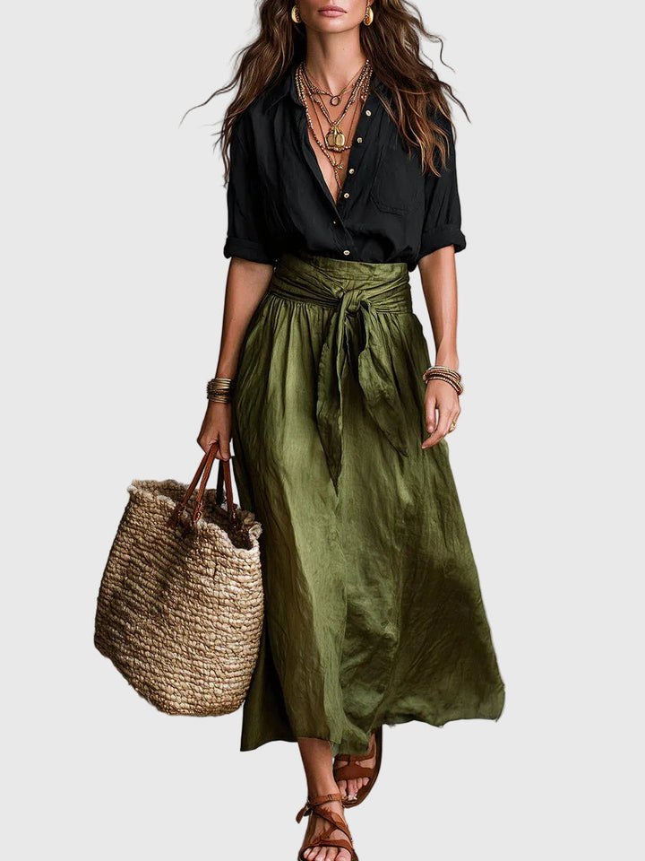 Odelia - Coordinato boho chic con top e gonna midi