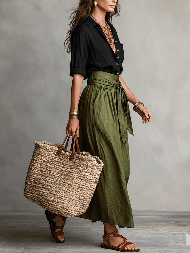 Odelia - Coordinato boho chic con top e gonna midi