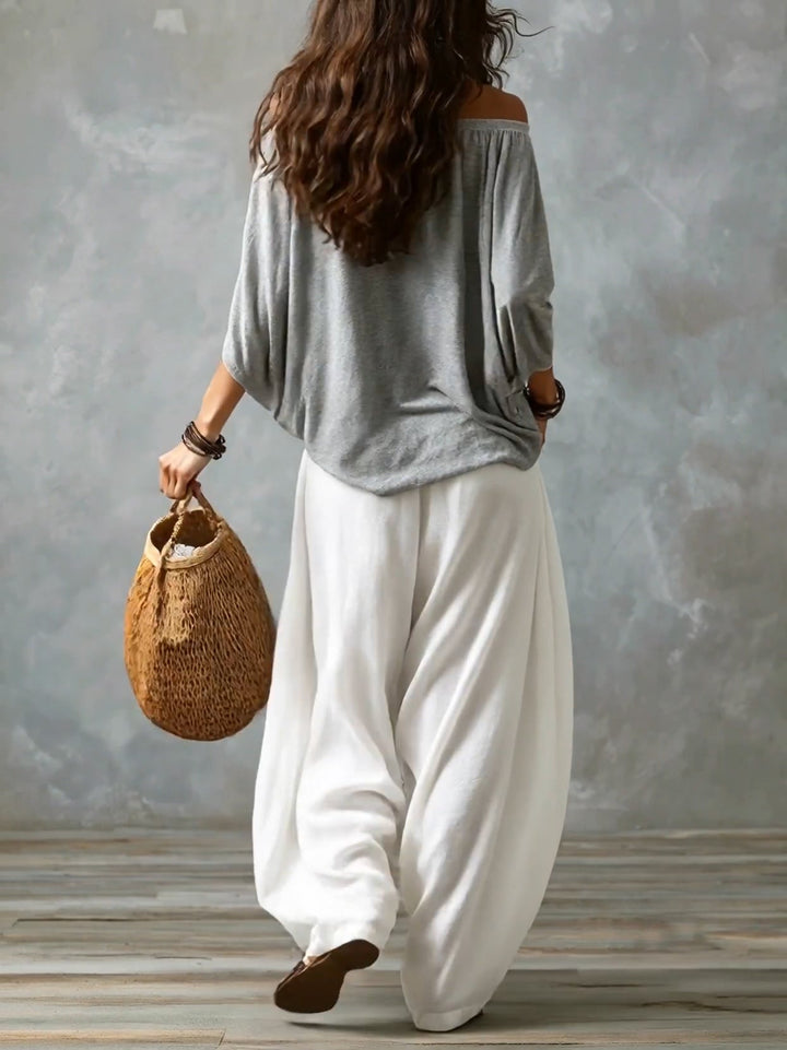 Beatha - Coordinato fluido con scollo Bardot
