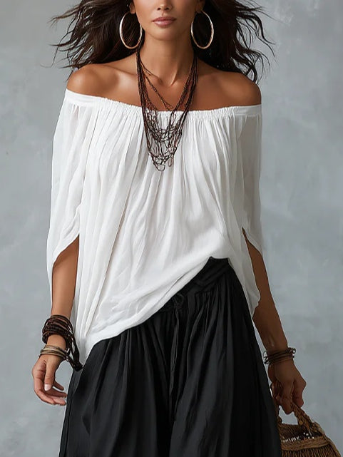 Beatha - Coordinato fluido con scollo Bardot