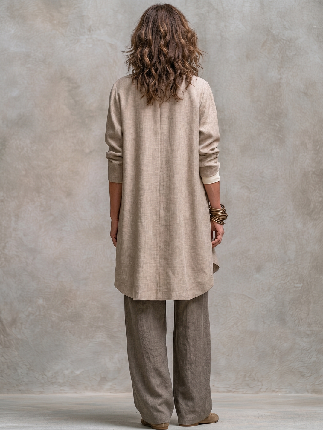 Isolenne - Coordinato premium a tre pezzi con pantaloni a gamba larga