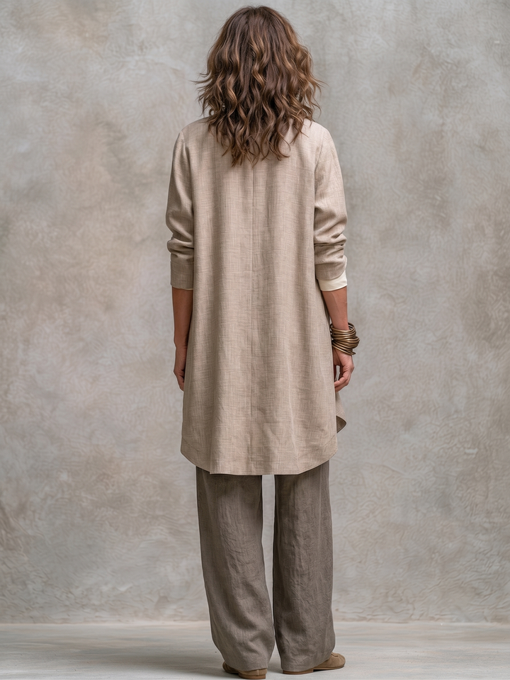 Isolenne - Coordinato premium a tre pezzi con pantaloni a gamba larga