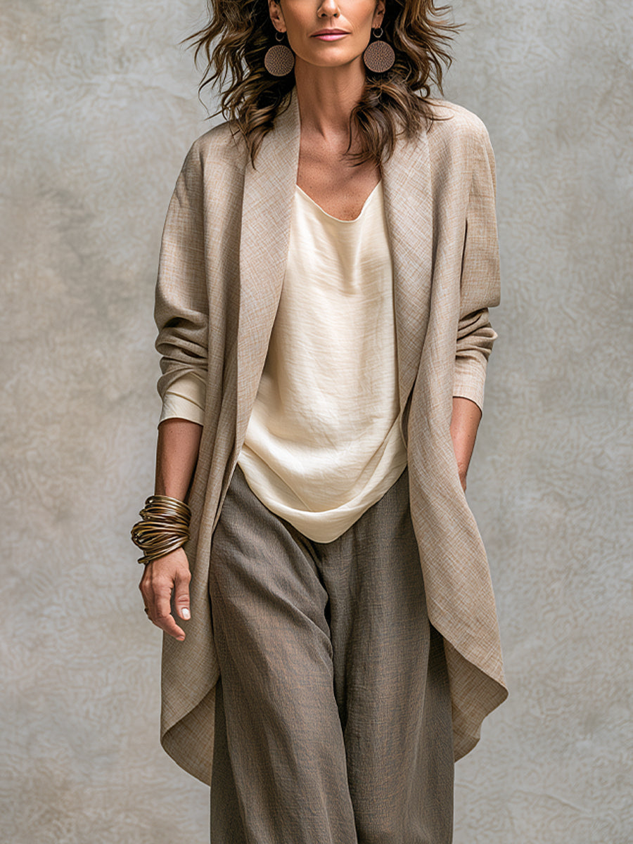 Isolenne - Coordinato premium a tre pezzi con pantaloni a gamba larga