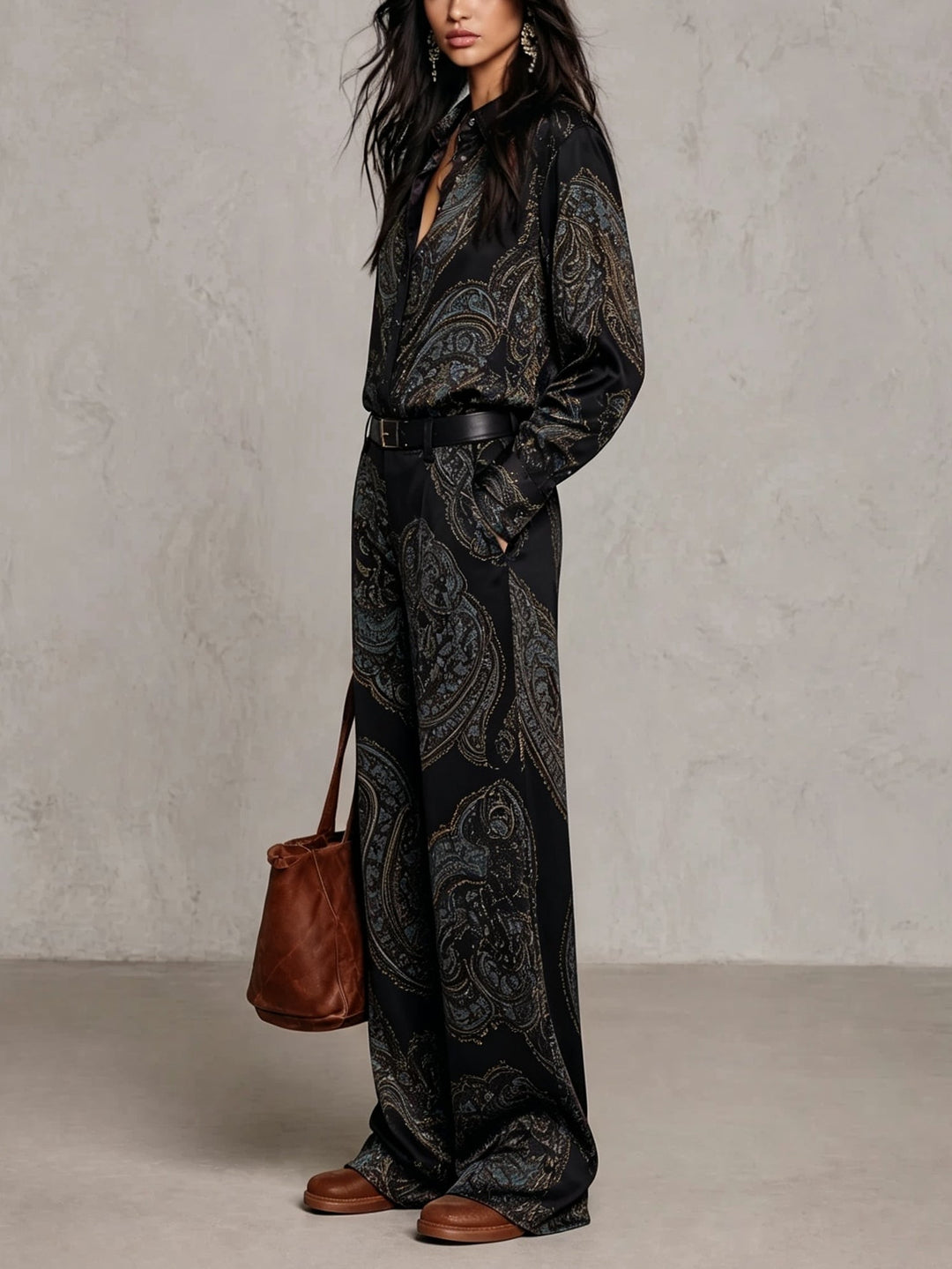 Lorelei - Coordinato due pezzi in paisley setoso