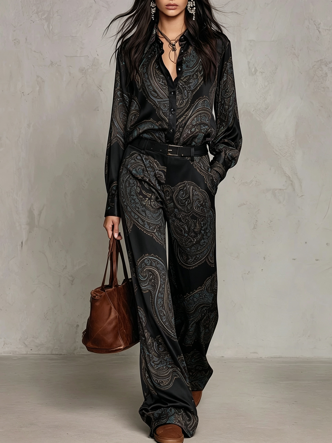 Lorelei - Coordinato due pezzi in paisley setoso