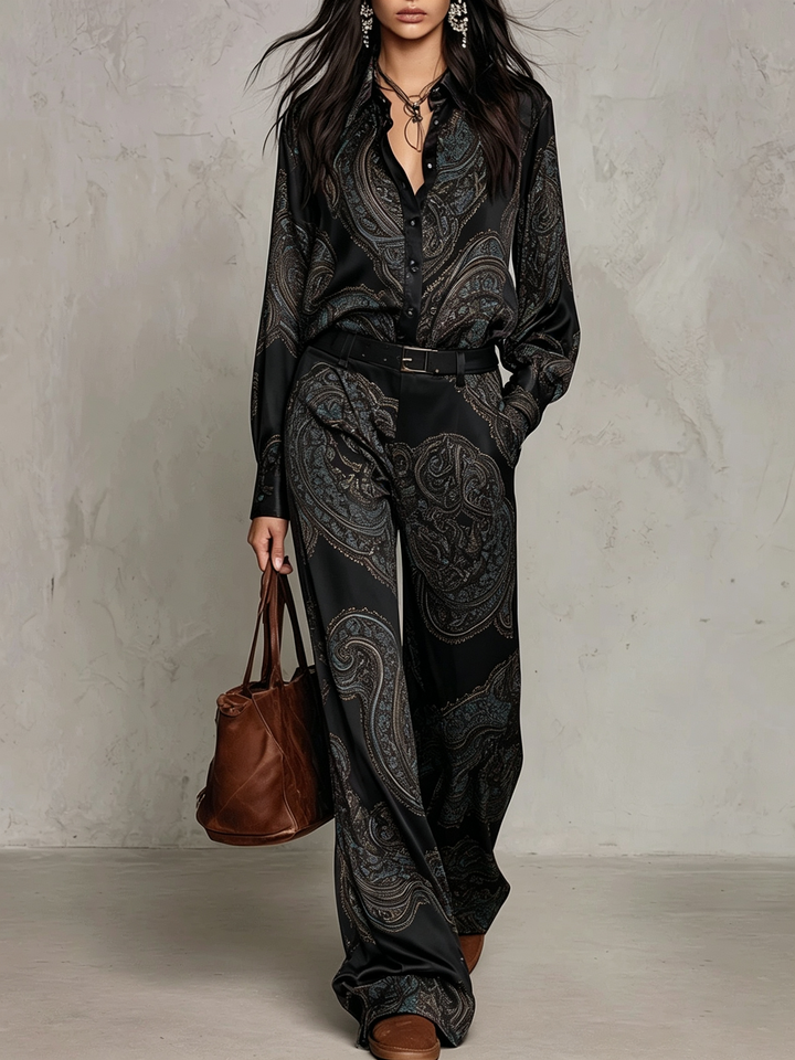 Lorelei - Coordinato due pezzi in paisley setoso