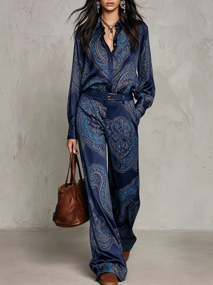 Lorelei - Coordinato due pezzi in paisley setoso
