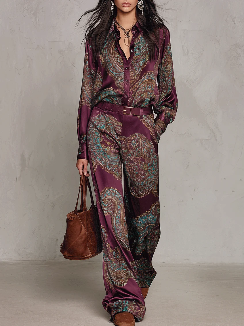 Lorelei - Coordinato due pezzi in paisley setoso