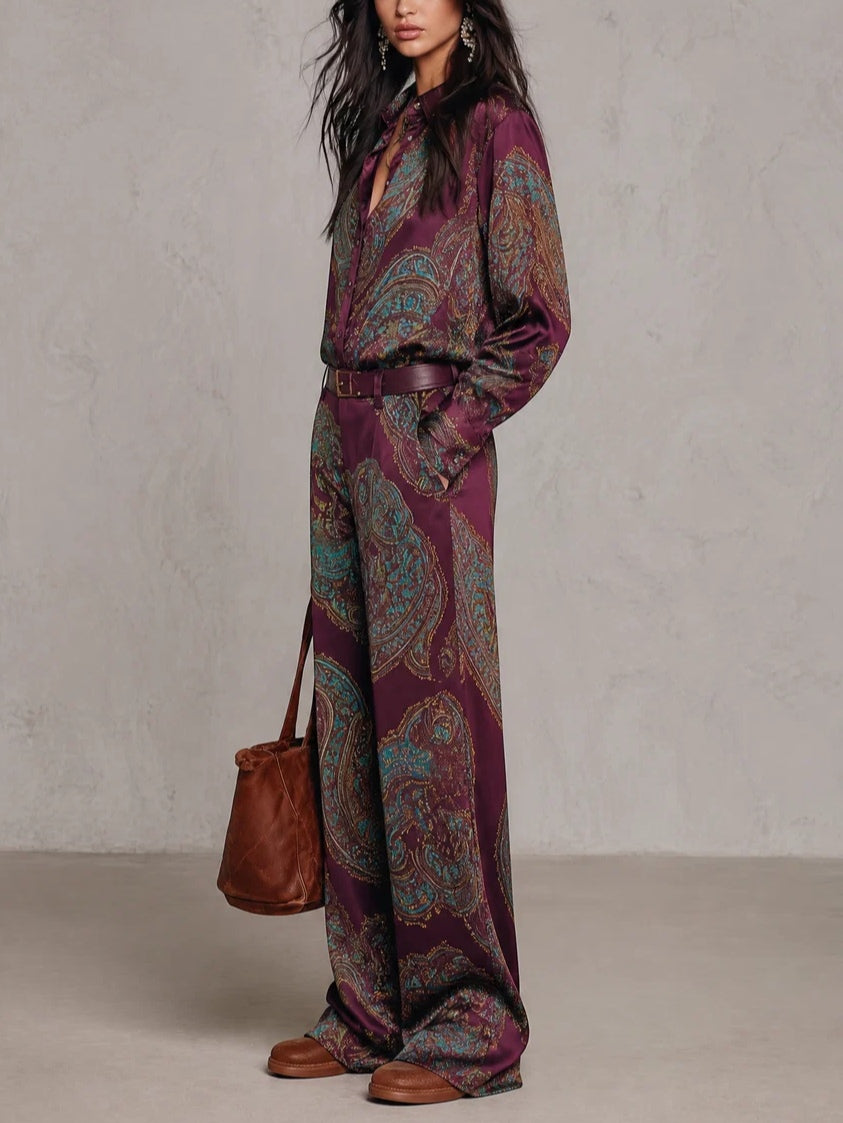 Lorelei - Coordinato due pezzi in paisley setoso