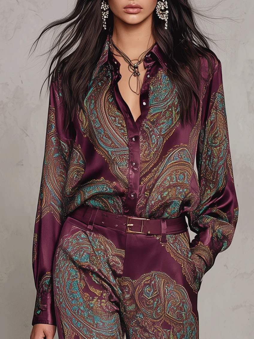 Lorelei - Coordinato due pezzi in paisley setoso