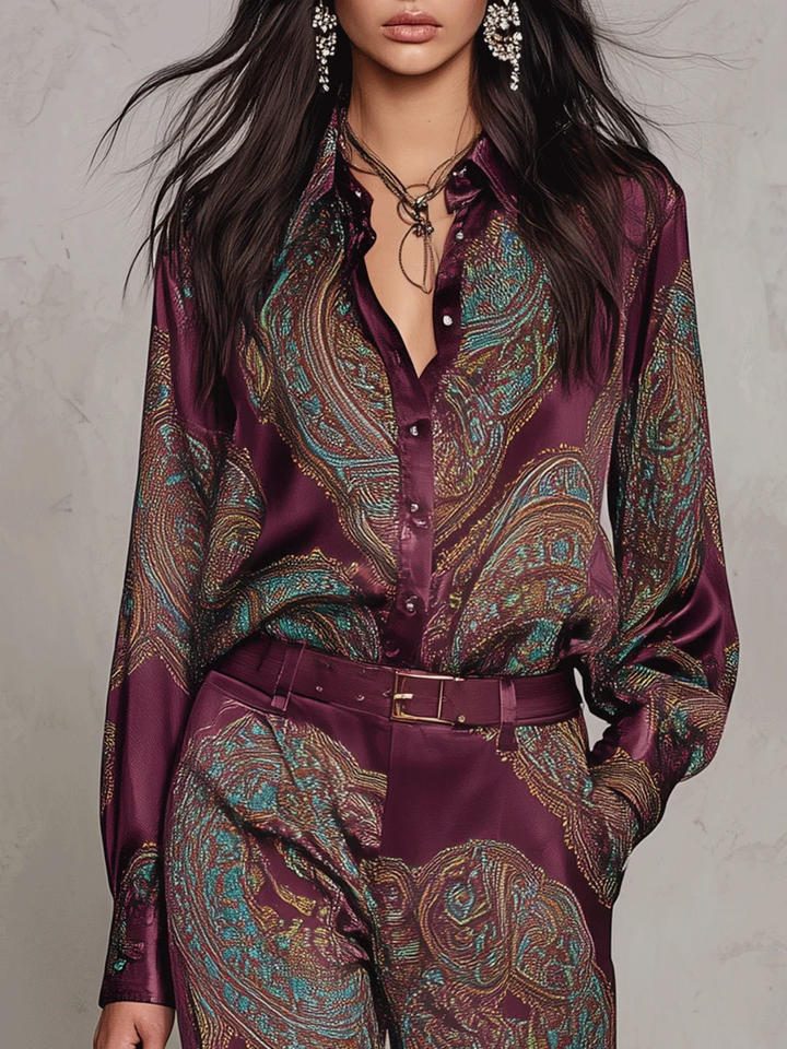 Lorelei - Coordinato due pezzi in paisley setoso