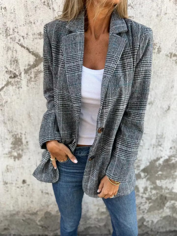 Eira - Blazer lungo a quadri sartoriale
