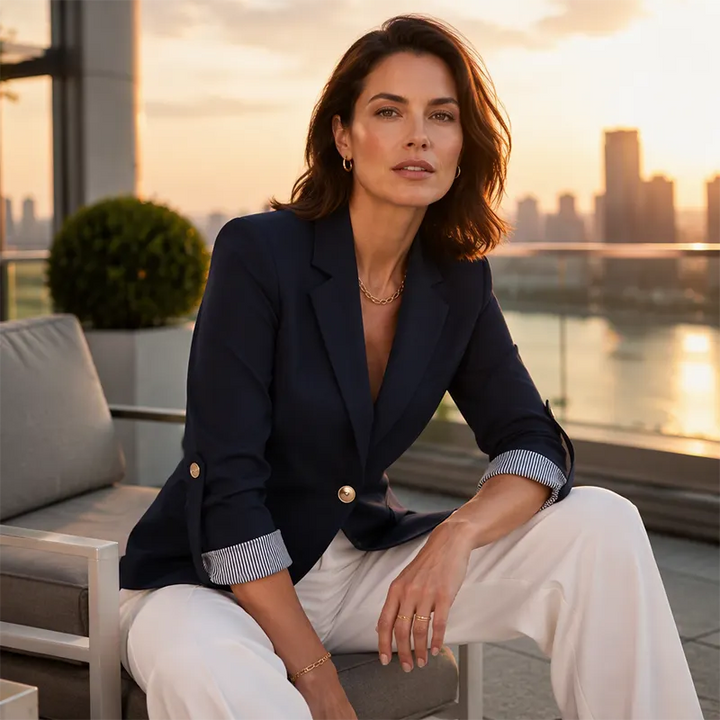 Celenya - Blazer classico con maniche risvoltate