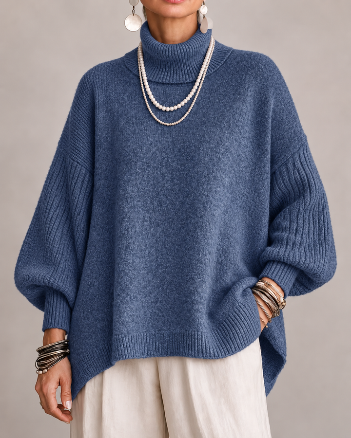 Sorcha - Maglione a collo alto drappeggiato dalla vestibilità relaxed